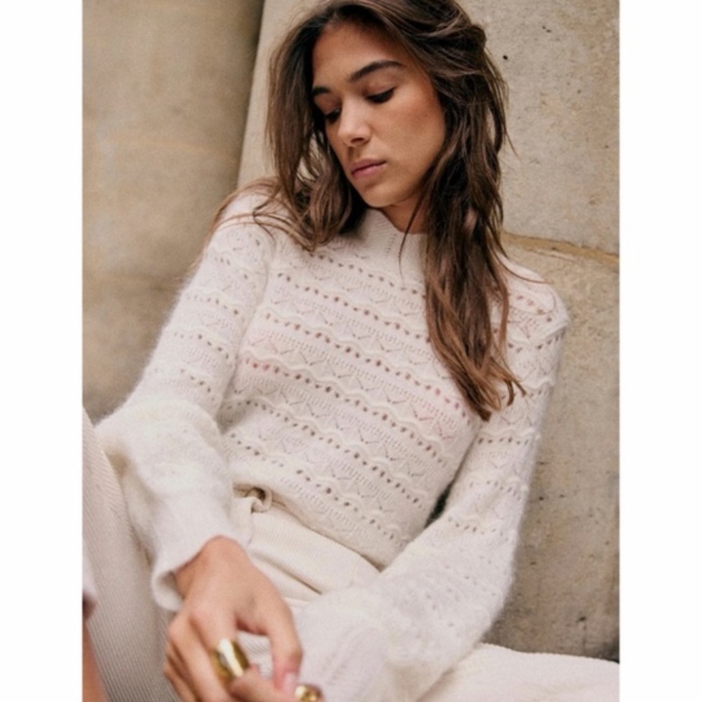 Sézane LYA Jumper in Ecru- XS NWT